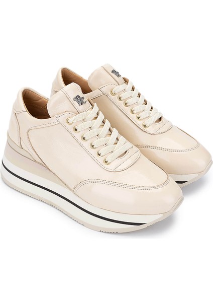 Kadın Deri Bej Rugan Sneakers & Spor Ayakkabı 923 1200 Bn Ayk Y25 Bej Rgn
