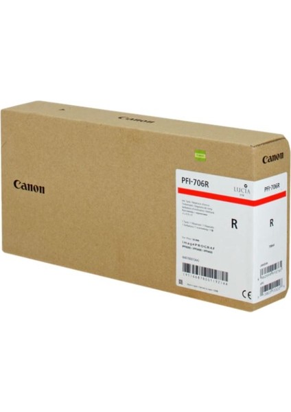 ® Canon PFI-706 R (Red) Kırmızı Plotter Orijinal Mürekkep Kartuş 700 Ml. (6687B001)