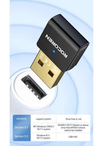 Bluetooth Adaptör 5.3 Yüksek Performans Düşük Gecikme Ce/fc/rohs Lisanslı Süper Hızlı USB Bluetooth Adaptör 5.3 Son Nesil Teknoloji