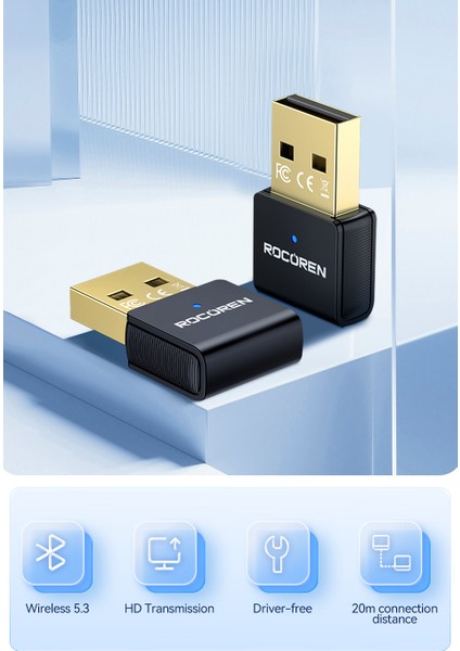 Bluetooth Adaptör 5.3 Yüksek Performans Düşük Gecikme Ce/fc/rohs Lisanslı Süper Hızlı USB Bluetooth Adaptör 5.3 Son Nesil Teknoloji