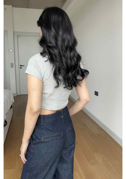 Gri Ayıcık Nakışlı Crop modelleri