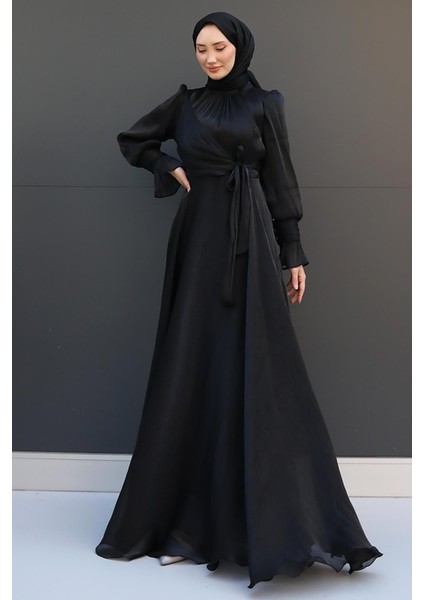 Fiyonk Detay Ipek Abiye Siyah fiyatları