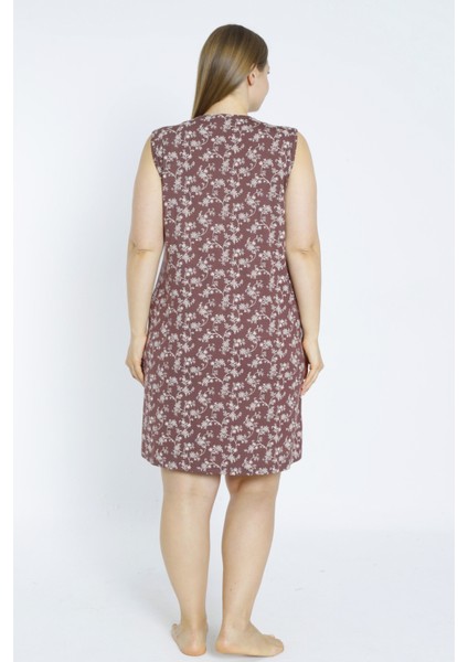 Desenli Saten Detaylı Askılı Büyük Beden Viskon Gecelik fırsatları