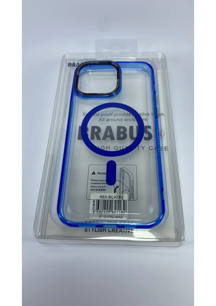 Apple iPhone 15 Pro Max Uyumlu Hoparlör Korumalı Magsafe Transparan Rex Cover Silikon Kılıf