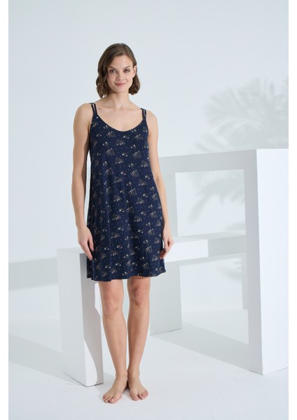 Bambu Ip Askılı Yazlık Kadın Gecelik 72073