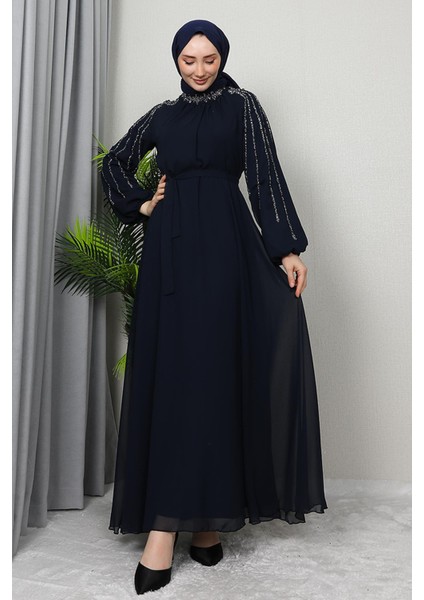 Semra Tesettür Elbise Lacivert fiyatları