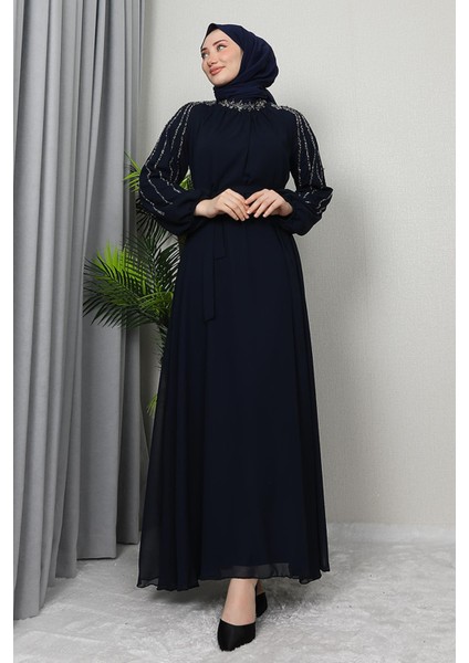 Semra Tesettür Elbise Lacivert fırsatları