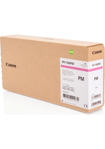 ® Canon PFI-706 Pm (Photo Magenta) Fotoğraf Kırmızı Plotter Orijinal Mürekkep Kartuş 700 Ml. (6686B001)