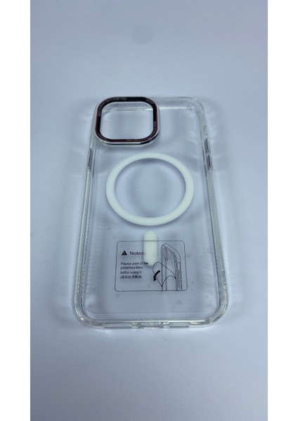 Apple iPhone 14 Pro Max Uyumlu Hoparlör Korumalı Magsafe Transparan Rex Cover Silikon Kılıf