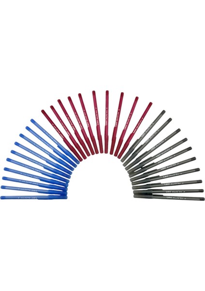Sırımsı Bic Round Stic Tükenmez Kalem Karışık 3 Renk 30 Adet fiyatları