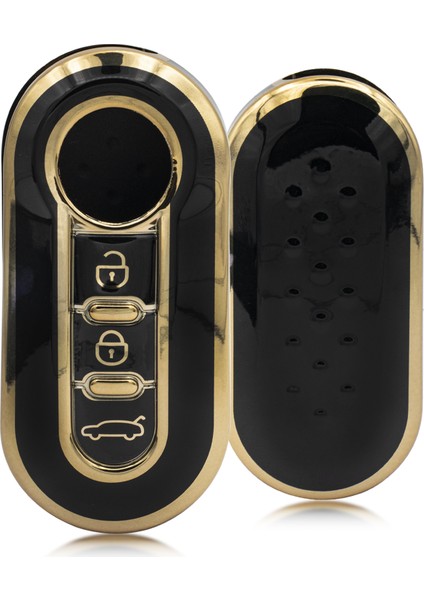 Doblo Fiorino Punto Ducato 3 Buton Sustalı Nano Anahtar Kılıfı Siyah