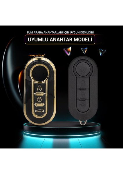 Doblo Fiorino Punto Ducato 3 Buton Sustalı Nano Anahtar Kılıfı Siyah fiyatları