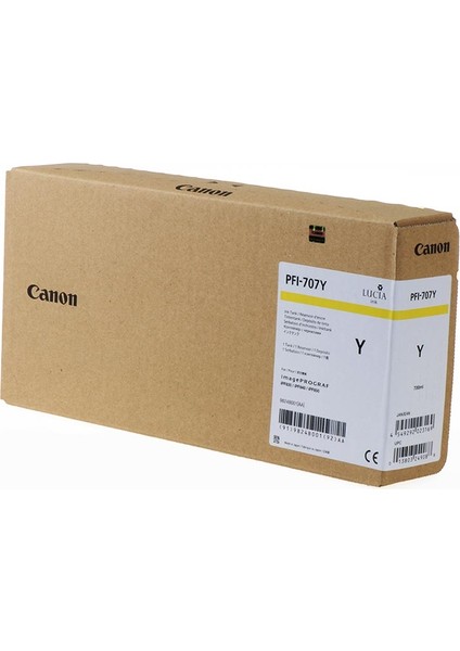 ® Canon PFI-707 Y (Yellow) Sarı Plotter Orijinal Mürekkep Kartuş 700 Ml. (9824B001)