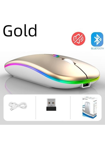 Wireless Mouse Ultra-Thin Business Mouse Bluetooth Dual-Mode Illuminated Wireless Mouse - Laptop Tecrübesini Daha Iyi Yap (Yurt Dışından)