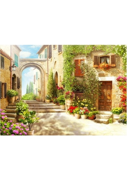 2 Adet 1000 Parça Puzzle - Eski Sokak ve Cinque Terre