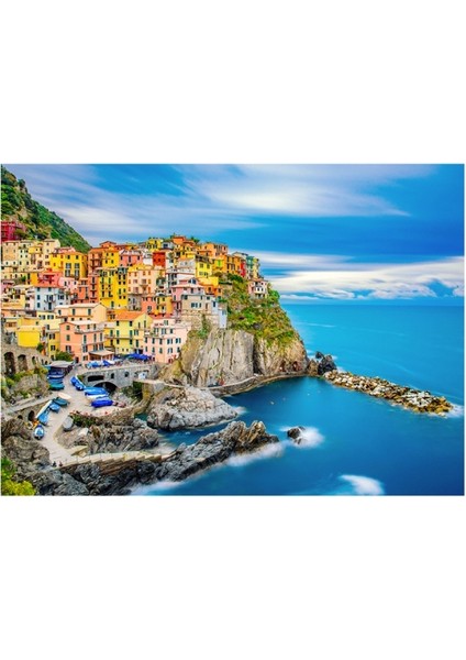 2 Adet 1000 Parça Puzzle - Eski Sokak ve Cinque Terre