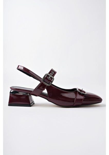 Yuqi Arkası Açık Küt Burun Çift Kemerli Kadın Günlük Klasik Kısa Topuklu Ayakkabı indirimleri