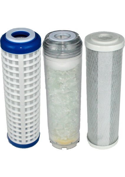 Daire Bina Sayaç Girişi 10" Inc 3 Aşama (yıkanabilir , Silifoz , Blok ) Yedek Filtre Seti