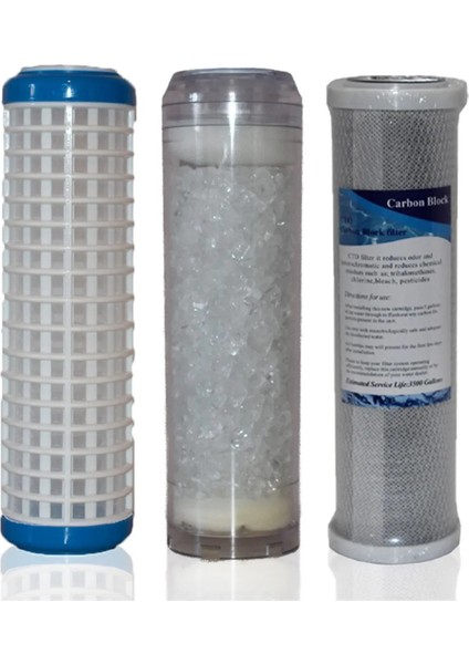 Daire Bina Sayaç Girişi 10" Inc 3 Aşama (yıkanabilir , Silifoz , Blok ) Yedek Filtre Seti fiyatları