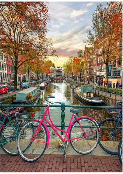 2 Adet 1000 Parça Puzzle - Eski Sokak ve Amsterdam modelleri