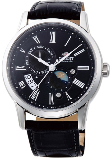Sun&moon RA-AK0010B30B Kurmalı Otomatik Deri Siyah 43 mm Erkek Kol Saati
