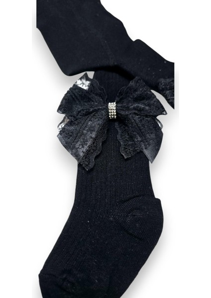 Taşlı Fiyonklu Çocuk Koton Külotlu Çorap fiyatları