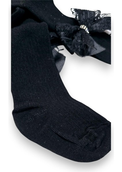 Taşlı Fiyonklu Çocuk Koton Külotlu Çorap modelleri