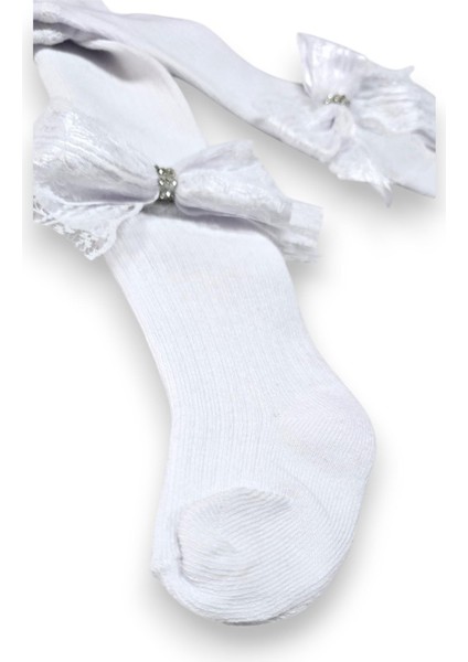 Taşlı Fiyonklu Çocuk Koton Külotlu Çorap fiyatları