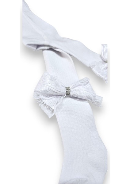 Taşlı Fiyonklu Çocuk Koton Külotlu Çorap modelleri