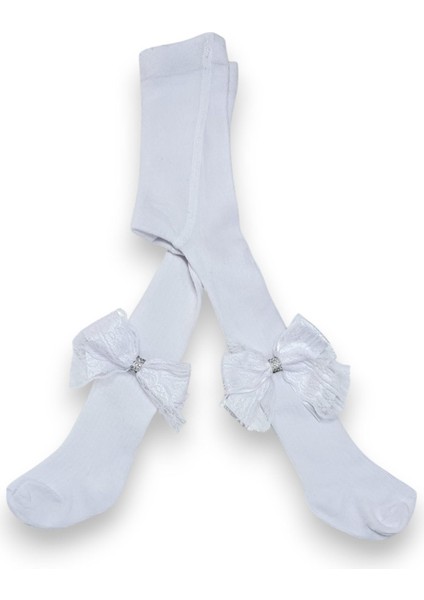 Taşlı Fiyonklu Çocuk Koton Külotlu Çorap fırsatları