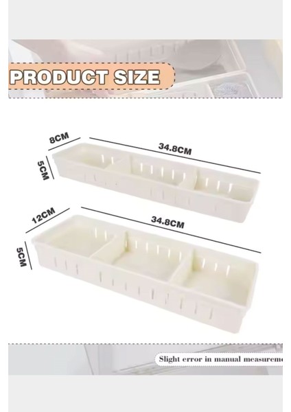 3 Adet Orta Boy Ayarlanabilir Beyaz Plastik Organizer & Çekmece Düzenleyici modelleri