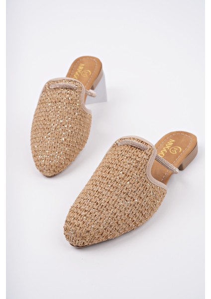 Zinta Önü Kapalı Kadın Günlük Hasır Terlik