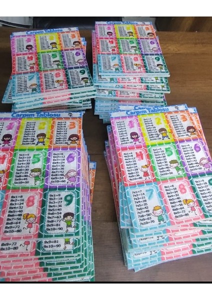 30 Adet Çarpım Tablosu Bez Halı Öğrencilere Karne Hediyeleri 20X25 modelleri