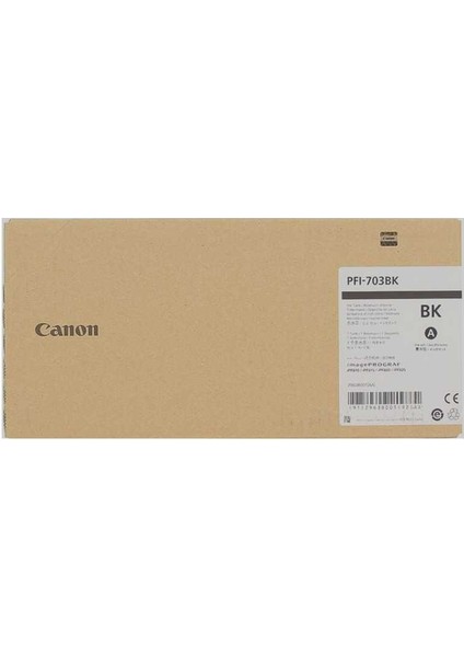 ® Canon PFI-703 Bk (Photo Black) Fotoğraf Siyah Plotter Orijinal Mürekkep Kartuş 700 Ml. (2963B001)