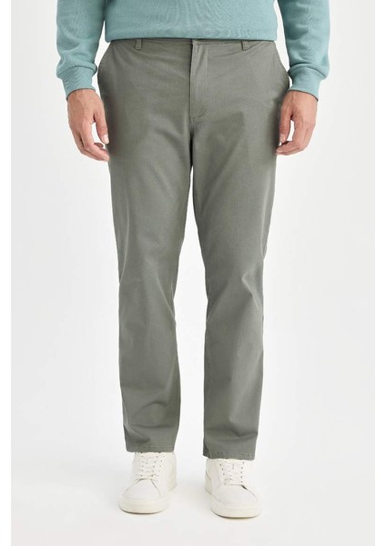 Regular Fit Normal Kesim Yazlık Düz Paça Chino Kanvas Pantolon Haki modelleri