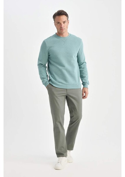Regular Fit Normal Kesim Yazlık Düz Paça Chino Kanvas Pantolon Haki