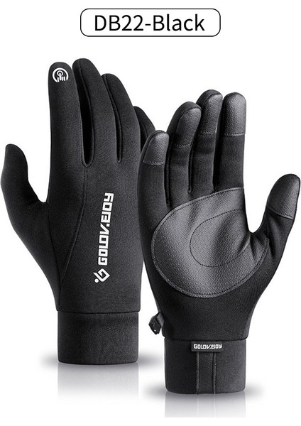 DB22-SIYAH Tarzı S Beden Kış Su Geçirmez Bisiklet Eldiveni Erkekler Motosiklet Siyah Sıcak Tam Parmak Dokunmatik Ekran Eldiveni (Yurt Dışından)