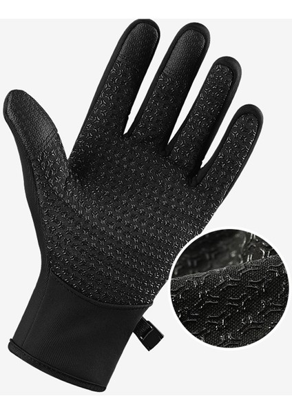 DB22-SIYAH Tarzı S Beden Kış Su Geçirmez Bisiklet Eldiveni Erkekler Motosiklet Siyah Sıcak Tam Parmak Dokunmatik Ekran Eldiveni (Yurt Dışından) fırsatları