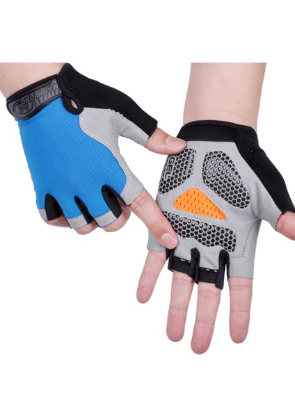 Altın Tarzı L Boyutu Bisiklet Kaymaz Anti-Ter Erkek Kadın Yarım Parmak Eldiven Nefes Anti-Şok Spor Eldiven Bisiklet Bisiklet Eldiveni (Yurt Dışından)