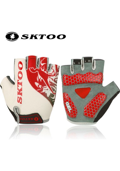 Kırmızı Stil Xl Boyutu Sktoo Açık Spor Erkek Bisiklet Eldiven Yarım Parmak Mtb Bisiklet Bisiklet Jel Ped Eldiven Darbeye Dayanıklı Bisiklet Eldiveni Guantes Ciclismo (Yurt Dışından)