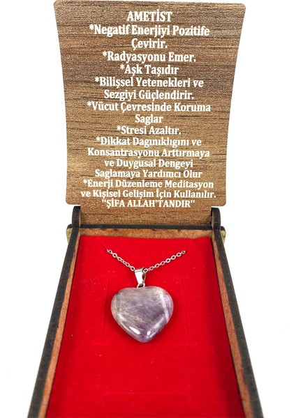 Ametist Taşlı Kolye Doğal Taş