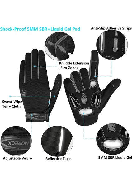 Siyah Stil S Beden Moreok Bisiklet Eldiveni Tam Parmak Kış Bisiklet Eldiveni (Yurt Dışından) fiyatları