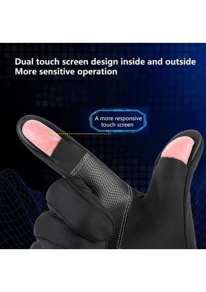 Kırmızı Stil Kış Bisiklet Eldiveni Tam Parmak Iki Parmak Dokunmatik Ekran Eldiveni Su Geçirmez Bisiklet Kayak Motosiklet Bisiklet Sürme Termal Eldiven (Yurt Dışından) modelleri