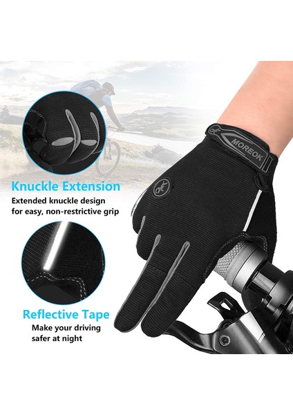 Siyah Stil M Boyutu Moreok Bisiklet Eldiveni Tam Parmak Kış Bisiklet Eldiveni 5mm Sıvı Jel Pedleri Kaymaz Şok Emici Dokunmatik Ekran Bisiklet Eldiveni (Yurt Dışından) indirimleri