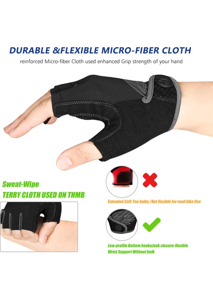 095-PEMBE Tarzı Xl Boyutu Moreok Bisiklet Eldiveni Yarım Parmak Bisiklet Eldiveni 5mm Sbr Pad Yol Bisiklet Eldiveni Şok Emici Dağ Bisikleti Eldivenleri Kadın Erkek (Yurt Dışından) fırsatları
