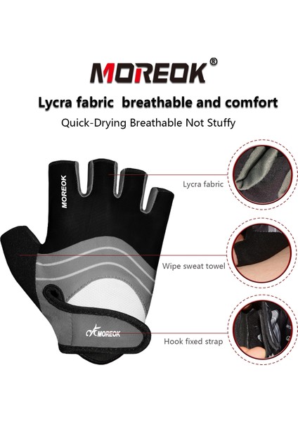 MK095-GRİ Tarzı Xl Boyutu Moreok Bisiklet Eldiveni Yarım Parmak Bisiklet Eldiveni 5mm Silikon Pedleri Pedleri Bisiklet Eldiveni Şok Emici Dağ Bisikleti Eldivenleri Anti (Yurt Dışından) fiyatları