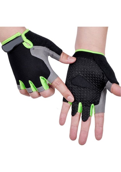 No.4 Stili L Boyutu Silikon Mtb Yol Bisiklet Eldiveni Kaymaz Anti-Ter Yarım Parmak Eldiven Kamp Yürüyüş Eldiveni Spor Salonu Fitness Spor Bisiklet Dro (Yurt Dışından)