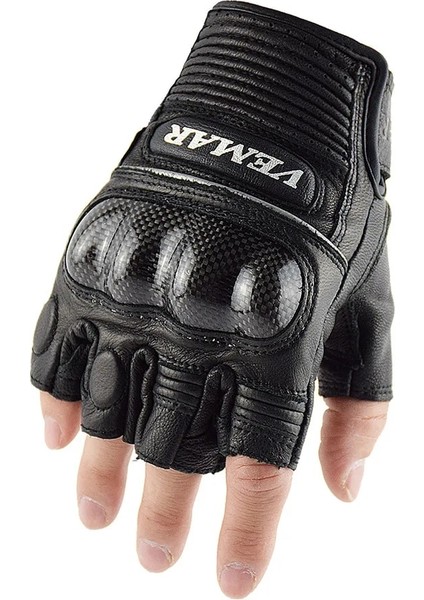Siyah Stil M Boyutu Parmaksız Eldiven Bisiklet Kauçuk Sert Knuckle Yarım Parmak Koruyucu Donanım Erkek Kadın Koyun Derisi Bisiklet Eldiveni Unisex (Yurt Dışından) fırsatları