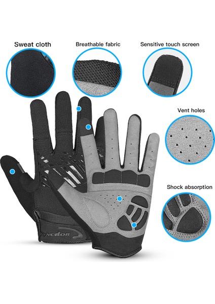 Siyah Stil L Boyutu 2023 Dağ Bisikleti Dokunmatik Ekran Bisiklet Eldiveni Nefes Şok Emme Spor Spor Bahar Yaz Bisiklet Eldiveni (Yurt Dışından) fırsatları
