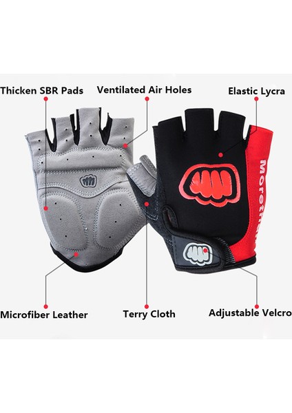 MT051-KIRMIZI Tarzı M Boyutu Moreok Bisiklet Eldiveni Yarım Parmak Bisiklet Eldiveni 5mm Jel Ped Dağ Bisikleti Eldiven Kaymaz Yol Bisikleti Bisiklet Eldiveni Erkekler Kadınlar Için (Yurt Dışından) fırsatları